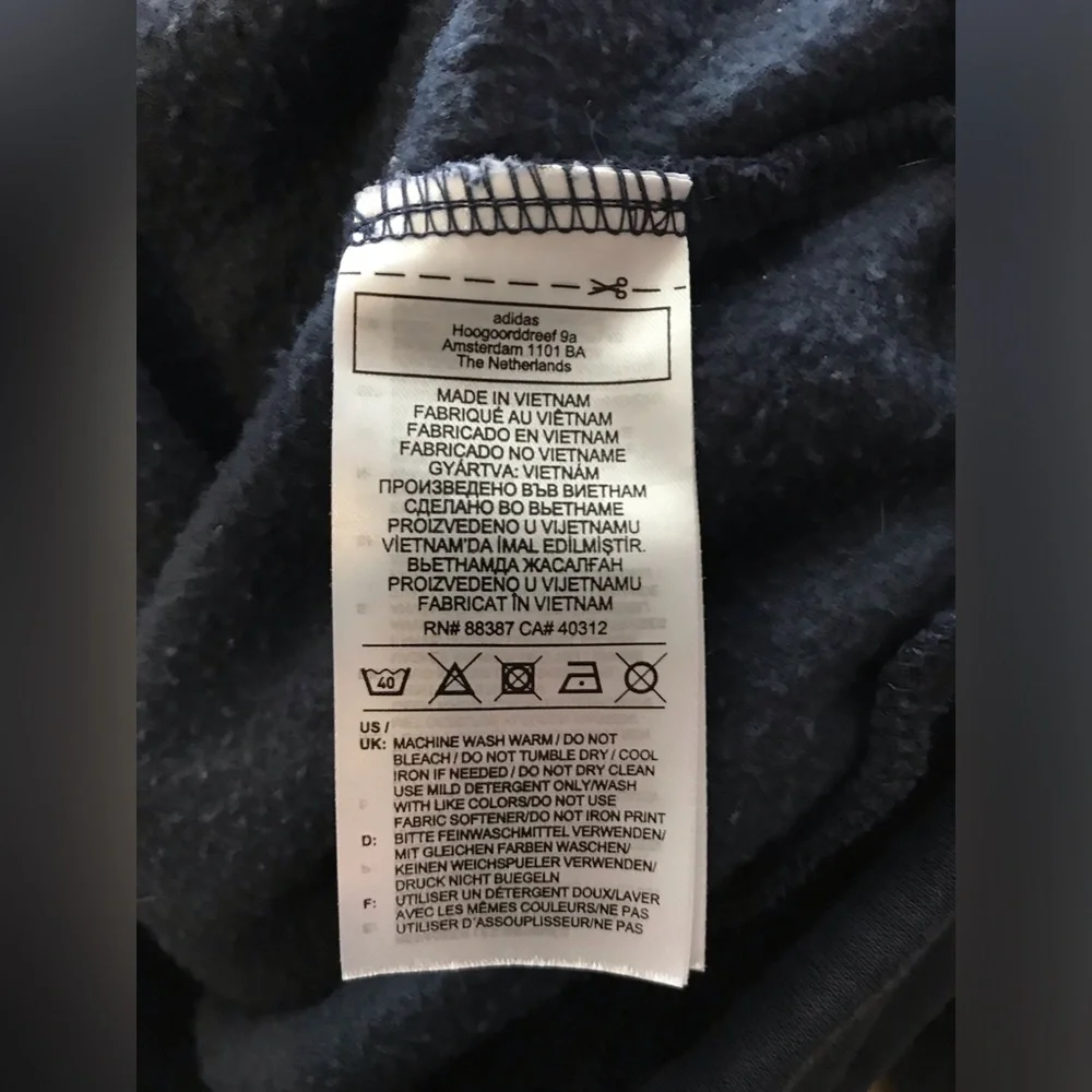 Adidas- Men's Navy Hoodie - Picture 7 of 8